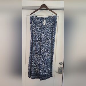 LOFT Elegant Blue Paisley Women's Pants XL